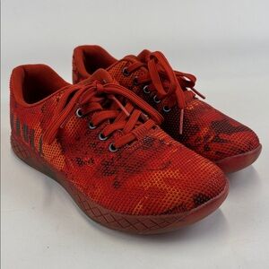 NOBULL Red Fire Camo Trainer Shoes Superfabric Gum Bottoms Women’s Size 7.5